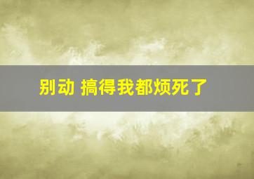 别动 搞得我都烦死了